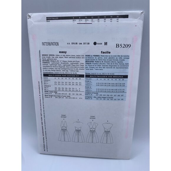 Butterick Misses Dress Sewing Pattern sz 6-12 B5209 - uncut - Picture 3 of 4